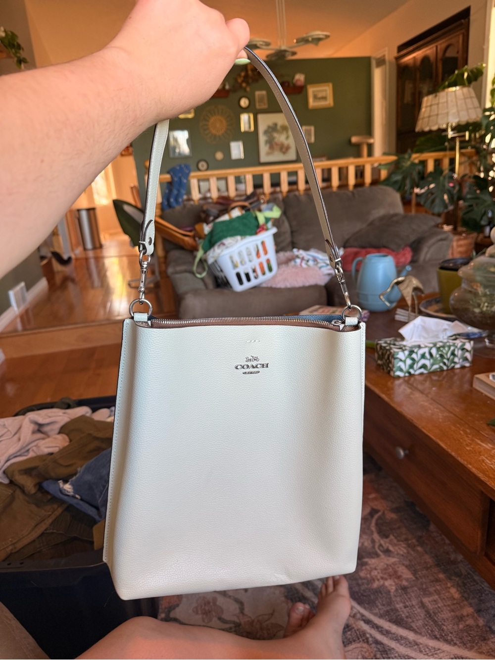 Coach mollie bucket bag- Leather Shoulder Bag in Light Mint